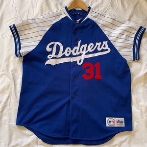 Majestic Blue Baseball Jersey MIKE PIAZZA